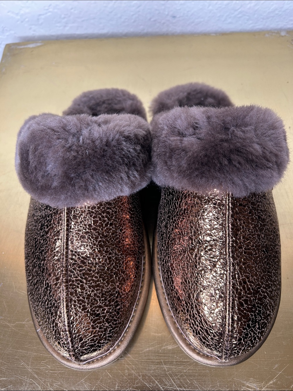 UGG Women's Chestnut Faux-Fur Slide Slippers - Brown - Picture 3 of 8